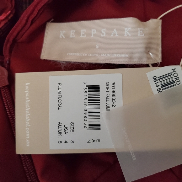 Keepsake Night Fall Floral Printed V-Neck Open Back Jumpsuit Cutout Wide Leg - Picture 7 of 8